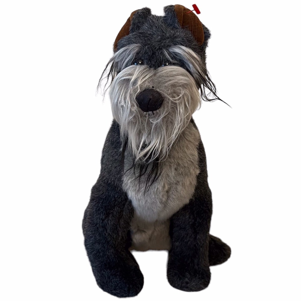Vintage‎ 2000 TY Classic 12" Max the Schnauzer Gray Dog Plush Stuffed Animal